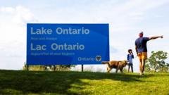 Canada installs large Lake Ontario sign in latest jab at US