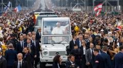 Pope praises young people’s ‘energy and commitment’ at huge open-air Mass in Paris