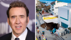Nicolas Cage’s driveway collapses as sinkhole opens up at his Malibu home